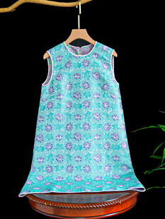 曲水凌波四重纬40姆米薄款 宋锦 织金圆领背心裙 上久楷 云锦百利