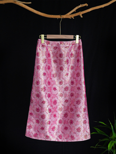 织金包臀半身裙 曲水凌波四重纬40姆米薄款 云锦百利 上久楷宋锦