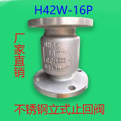 H42W-16P不锈钢立式止回阀304法兰止回阀消声单向阀逆止阀DN50100
