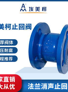 埃美柯9430 H42X-16Q球墨铸铁法兰消声止回阀立式单向阀 DN50 100