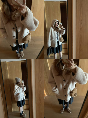 Komorebis羊羔毛连帽外套