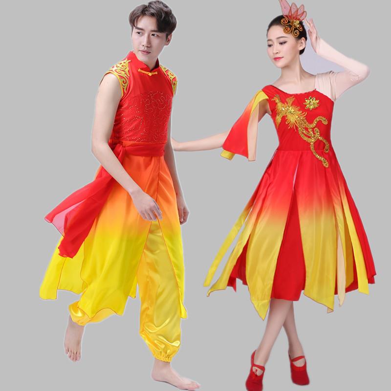 打鼓服演出服男女现代舞秧歌服民族中国风腰鼓水鼓开场舞蹈服装