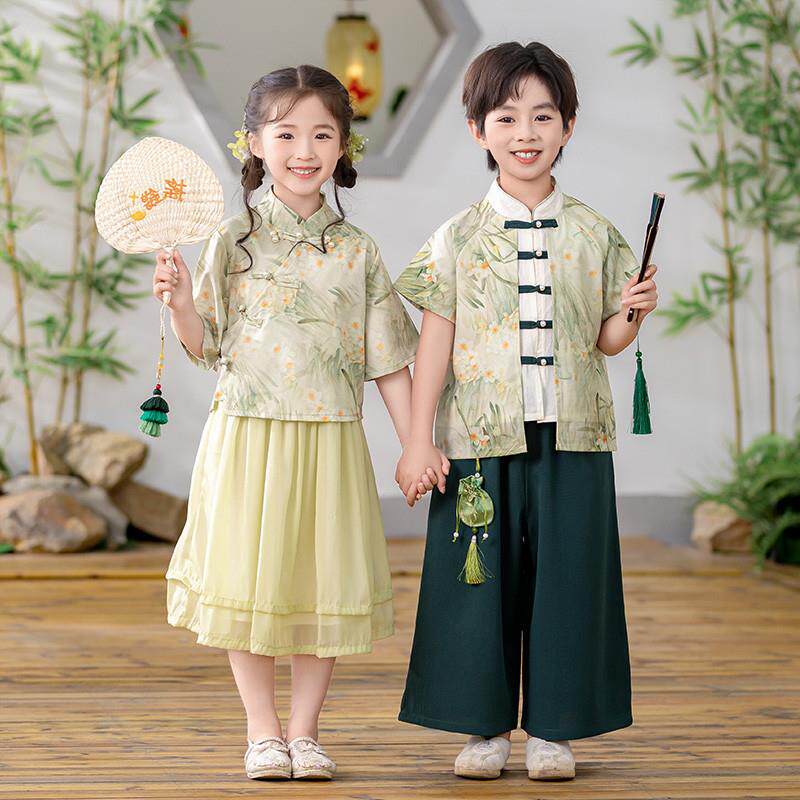 幼儿园国学唐装新中式表演服上春山舞蹈服六一小学生中国风演出服