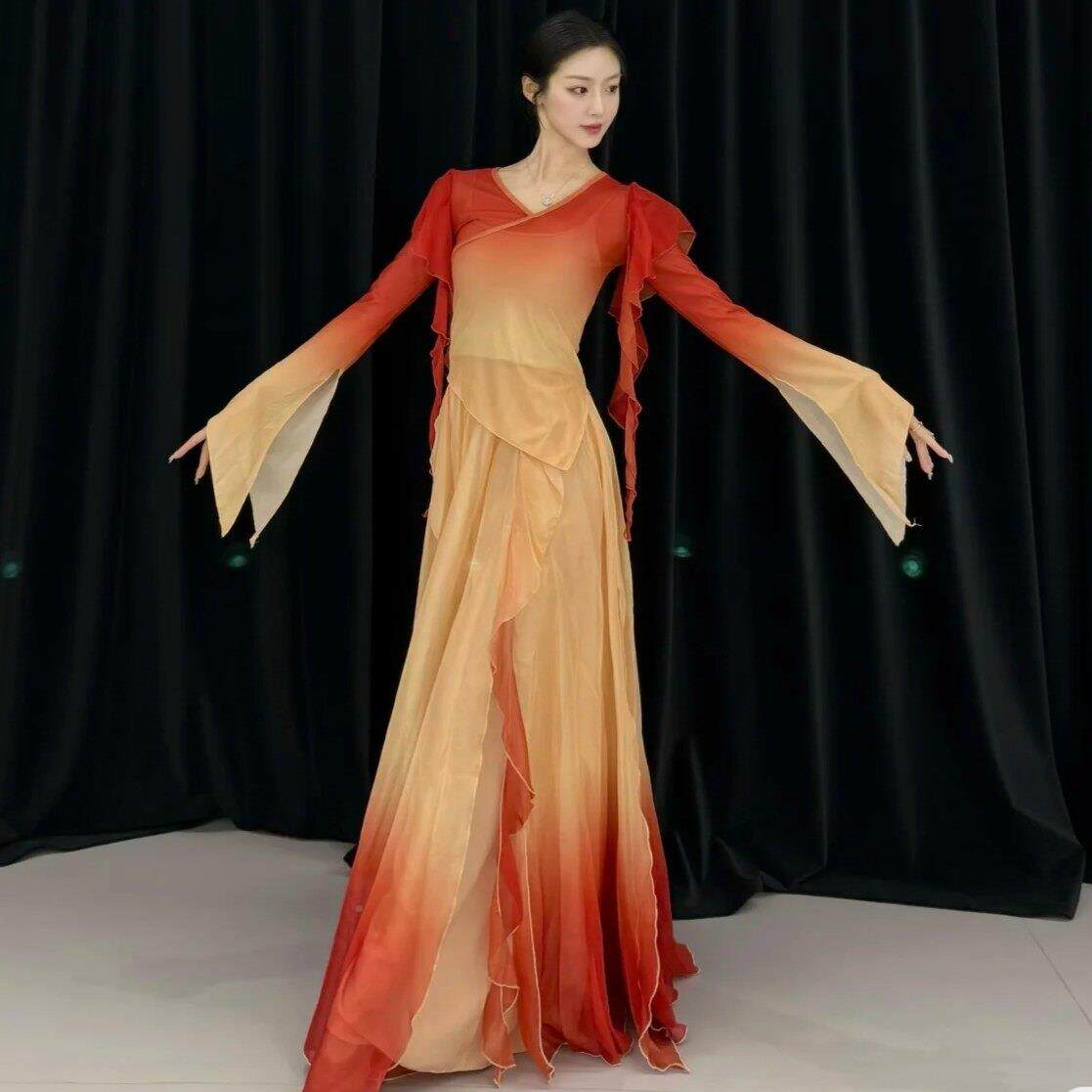 鲤美人BEN舞蹈国服装古典纱衣仙中舞春舞颂演出服初超中生锦鲤表