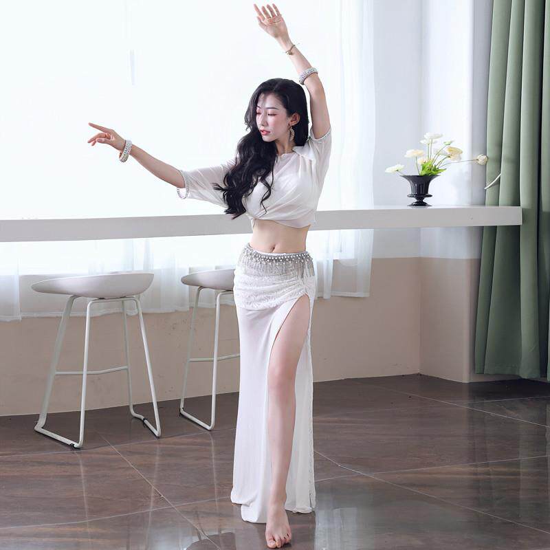 2024肚皮舞练功服春季新款性感烫钻水纱套装东方舞演出表演服仙女