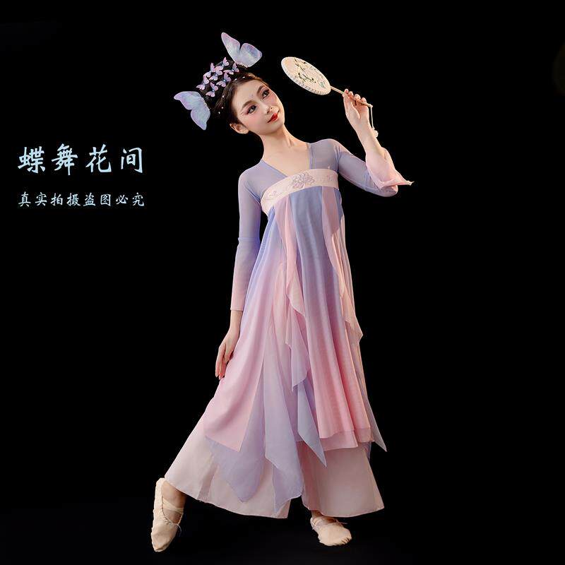 蝶舞花间舞蹈服儿童古典舞演出服练功服飘逸纱衣蝴蝶道具表演服装