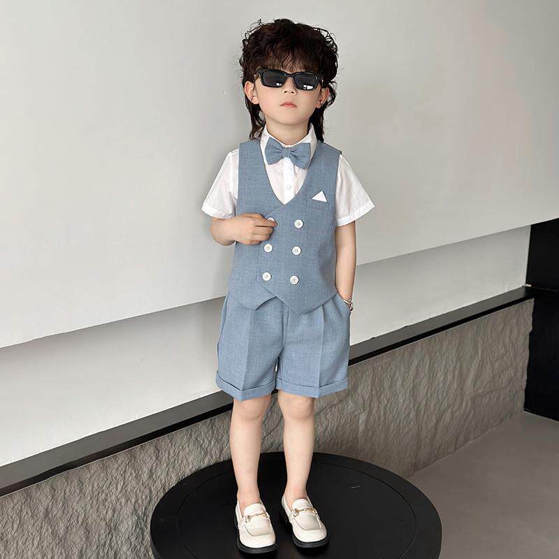儿童西装套装男童主持人钢琴小礼服英伦风花童婚礼正装男孩演出服