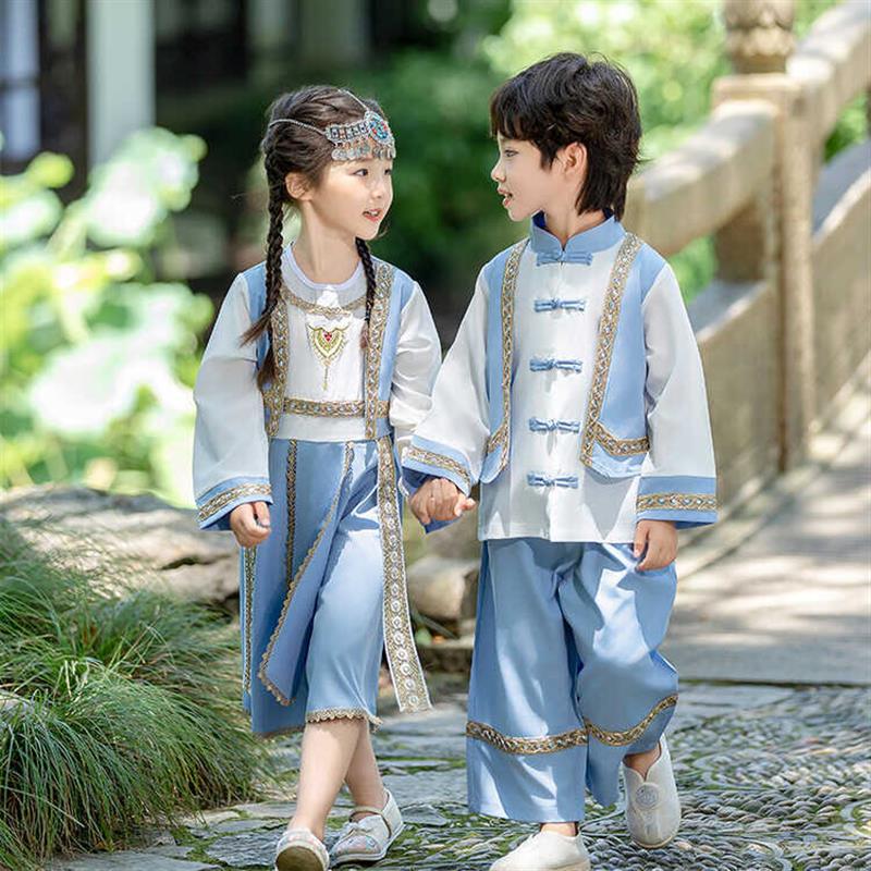 名族服装男童夏儿童广西壮族瑶苗舞蹈演出服女童少数民族衣服秋季