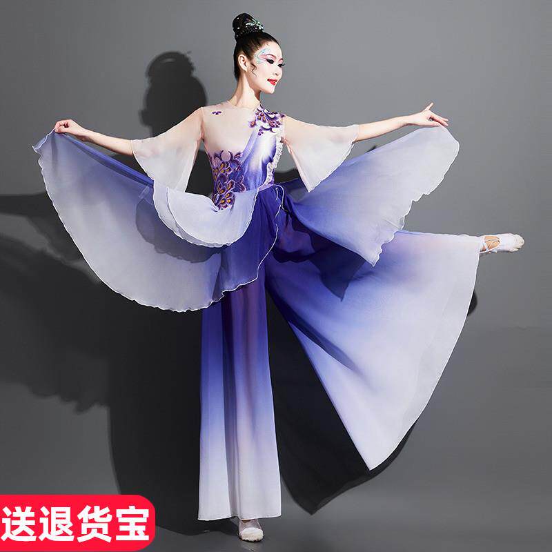 古典舞演出服女飘逸中国风民族舞蹈服检定考试独舞扇子舞广场舞表