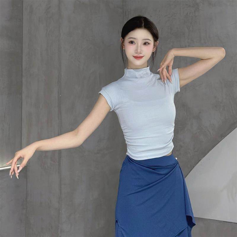 古典舞短袖上衣女新款半高领舞蹈练功服现代舞形体训练服中国舞服,运动/瑜伽/健身/球迷用品,古典舞服,淘宝优惠券,粉丝福利购,淘宝优惠卷