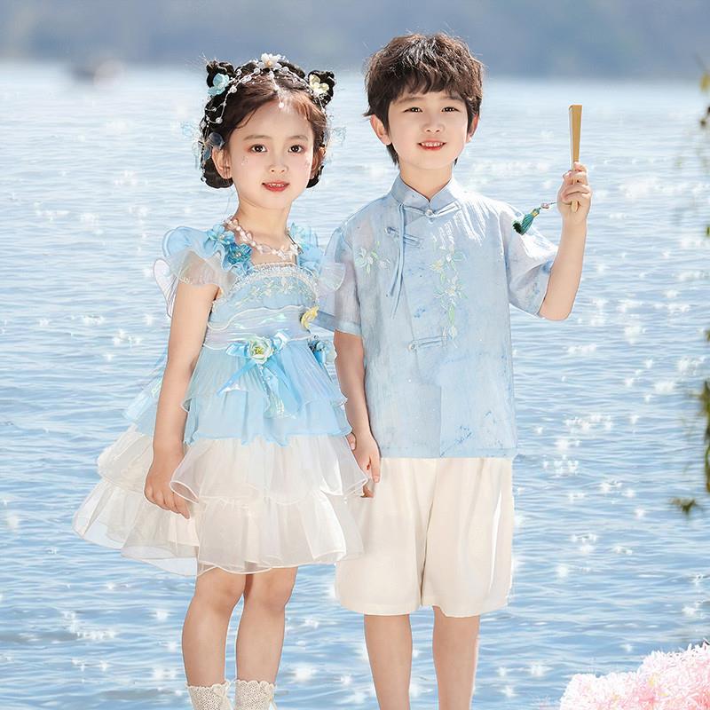 六一儿童演出服装小学生朗诵大合唱舞蹈服国潮新中式幼儿园表演服