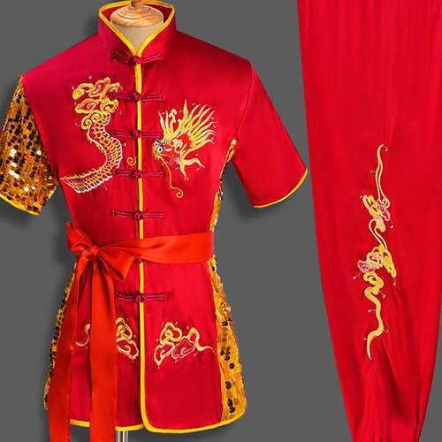 男女武术表演服装少儿比赛练功演出服体考专用太极竞赛中国风彩服