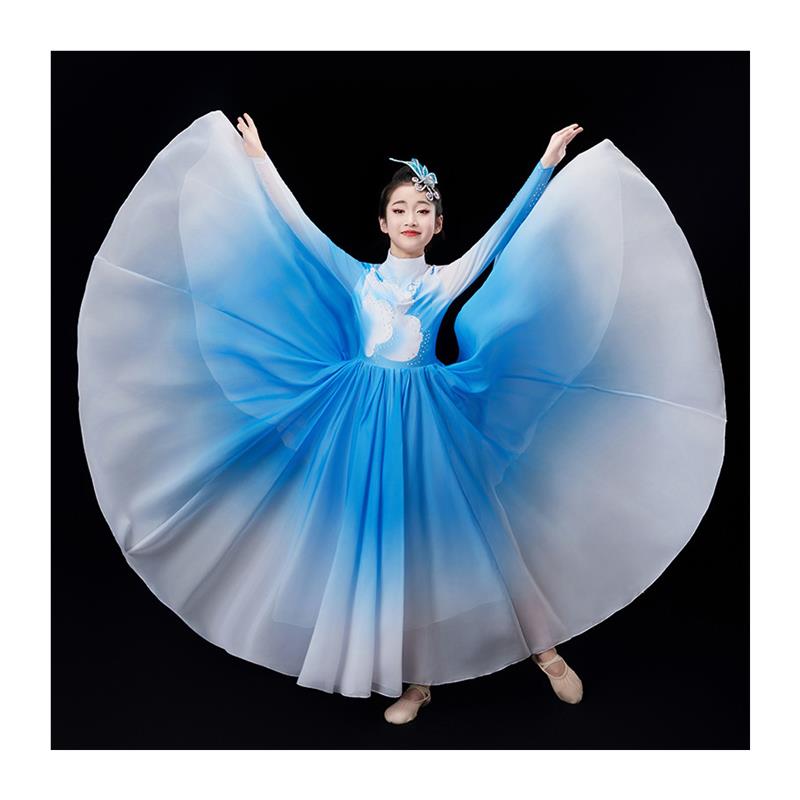 儿童开场舞大摆裙演出服灯火里的中国舞蹈万疆古典舞合唱服现代舞