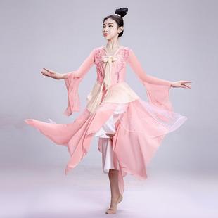 儿童古典舞演出服女飘逸纱衣扇子舞舞蹈服练功服中国舞表演服装夏
