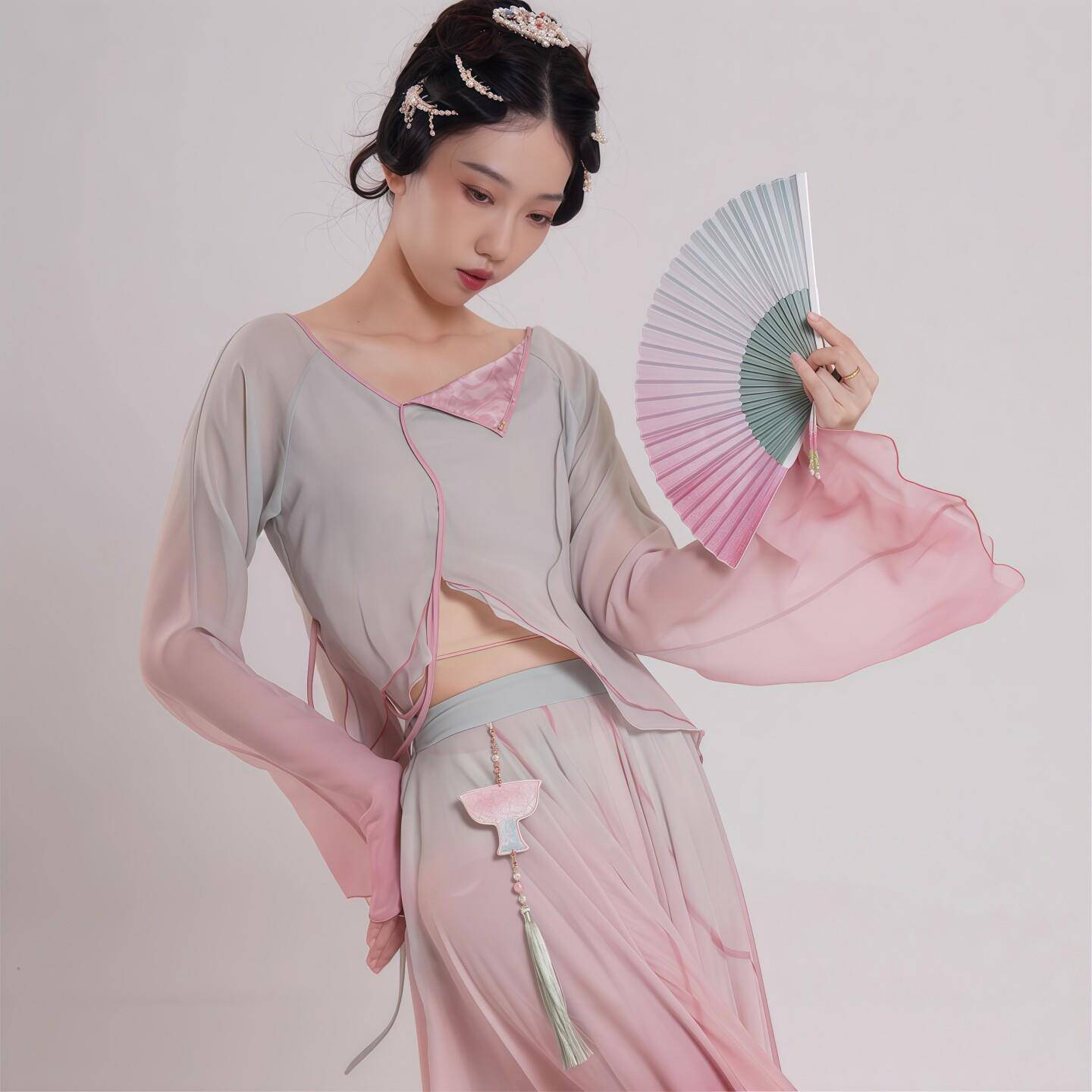 古典纱无品牌/舞蹈服026新款中国舞演服飘逸仙气衣大裙2摆古典舞
