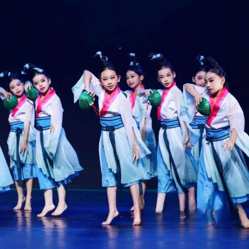 莲鼓越歌古行演出服舞蹈荷CED叶灼采莲间戏莲入莲荷灼花奖女典舞