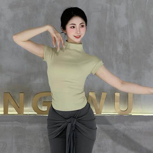 古典舞上衣短袖修身显瘦舞蹈练功服现代舞上衣中国舞基训演出服装