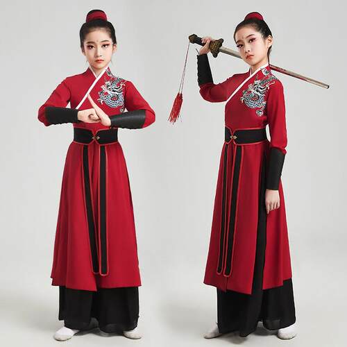 儿童雪龙吟古典舞蹈万疆演出服装中国舞太极剑花木兰古装天地龙鳞