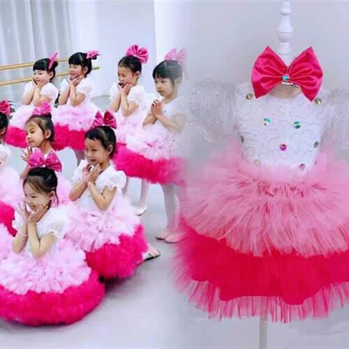 儿童演出服女童蓬蓬裙可爱公主裙小甜甜的梦幼儿舞蹈蛋糕裙表演服