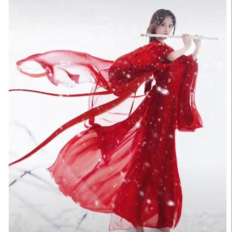 古典舞芒种离人愁古装下山舞蹈演出服女红古风汉服红昭愿万圣节服