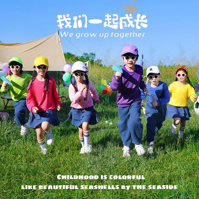 六一儿童演出服小学生运动会啦啦队多巴胺糖果色卫衣合唱表演服装