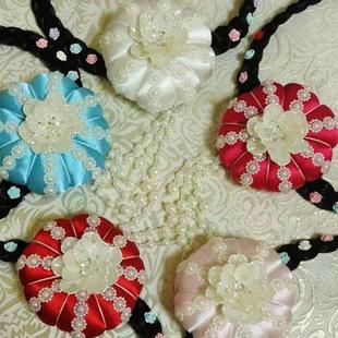 朝鲜族韩服发饰延吉公主发包民族风配饰成人儿童演出拍摄发绳头饰