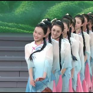 采茶同款秧歌舞蹈服装女现代舞群舞表演服新款中国风古典舞演出服