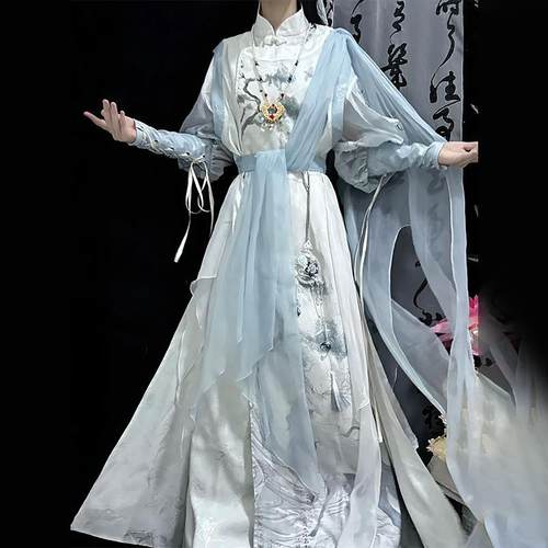 汉服少年白马醉春风凤九魏晋衬衫改良汉元素圆领袍仙侠服男女款夏
