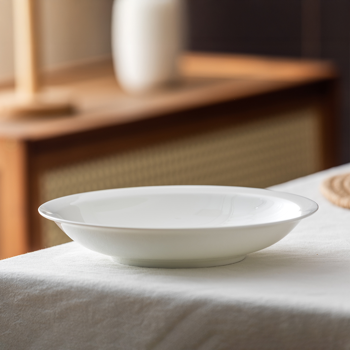 陶瓷盘子家用白色圆形西餐盘创意菜盘早餐盘意面盘草帽盘骨瓷汤盘