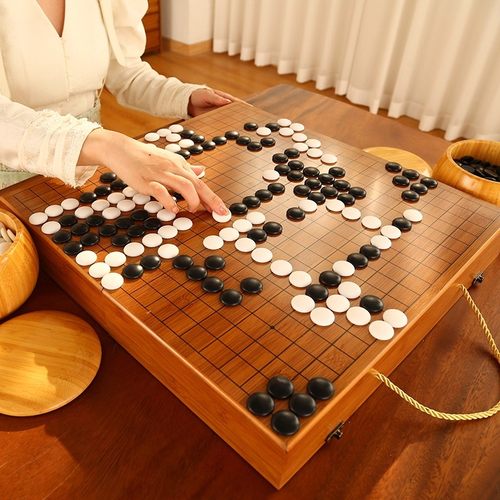 围棋实木高档五子棋19路围棋棋盘套装棋类标准成人小学生比赛专用