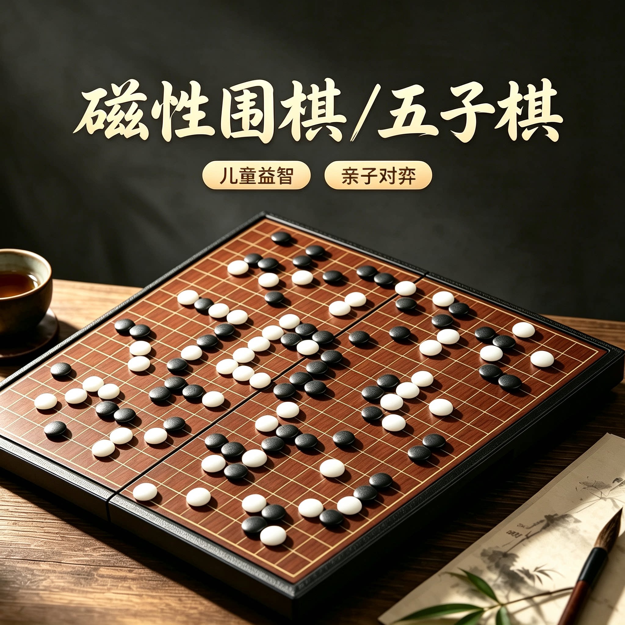 磁性五子棋围棋棋盘套装围棋图片