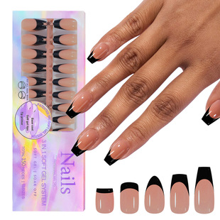 French Tip Press on Nails Medium Fake Nails Stick on Nails