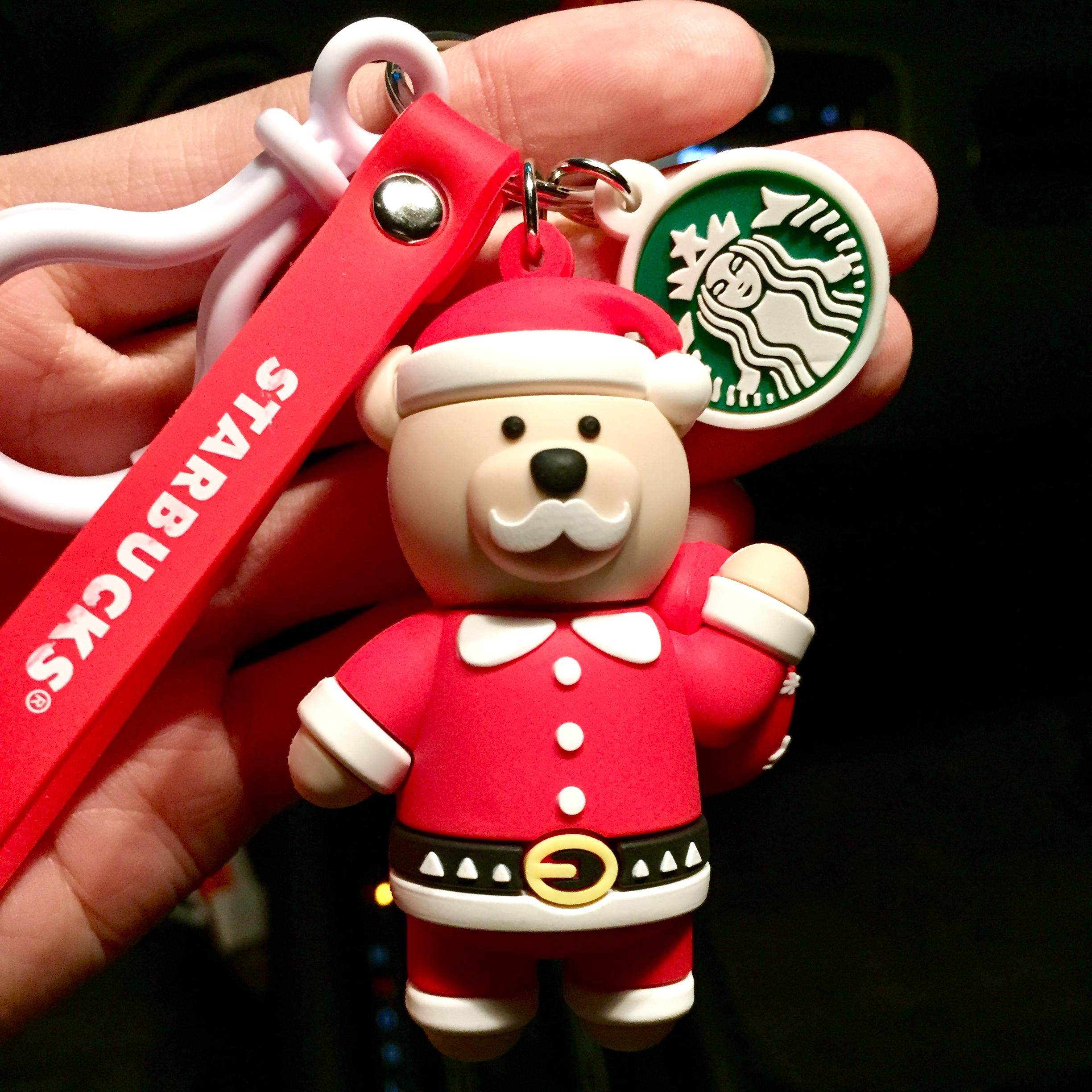 星巴克小熊钥匙扣男女生情侣汽车礼品可爱公仔网红卡通玩具挂件包