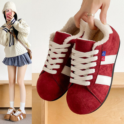 鞋小匠加绒加厚保暖女鞋2025冬新款轻便阿甘运动鞋复古学院风韩版