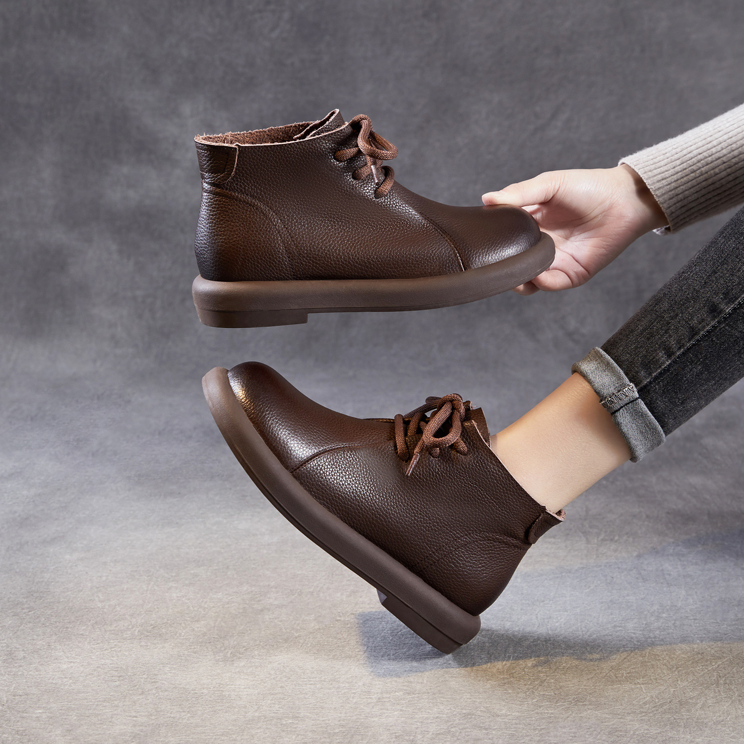 头层牛皮小鞋匠手工真皮马丁靴