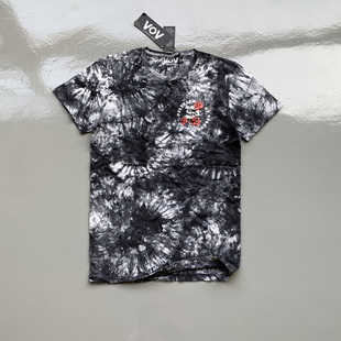 T恤男装 美单嘻哈街头潮牌 圆领短袖 夏季 全棉扎染洗水修身