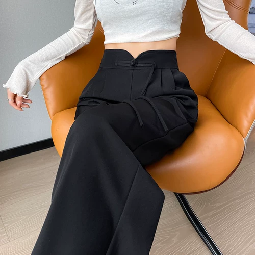 Летний костюм, дизайнерские штаны, китайский стиль, высокая талия, тренд сезона, по фигуре