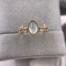 天然旦面翡翠14K黄金镶钻女款 戒指戒托珠宝首饰镶嵌高端定制加工