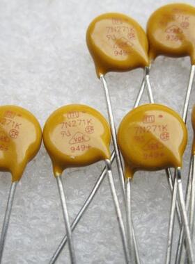 台湾进口JOYIN久伊压敏电阻7N271K脚距P5mm铜脚黄色