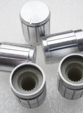 金属铝合金电位器旋钮尺寸12x17mm 孔径6mm 银色