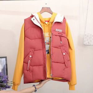反季2024新款短款棉服羽绒棉马甲秋冬女背心宽松大码秋冬坎肩外套