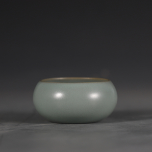 王君子大师汝瓷国家非物质文化遗产传承人仿古汝窑禅定杯古法烧制