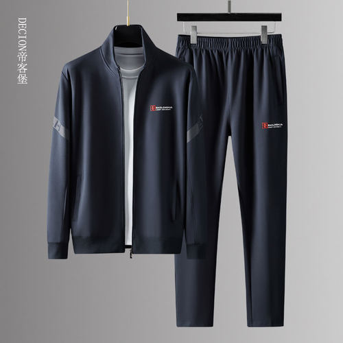 中老年春秋宽松立领卫衣套装