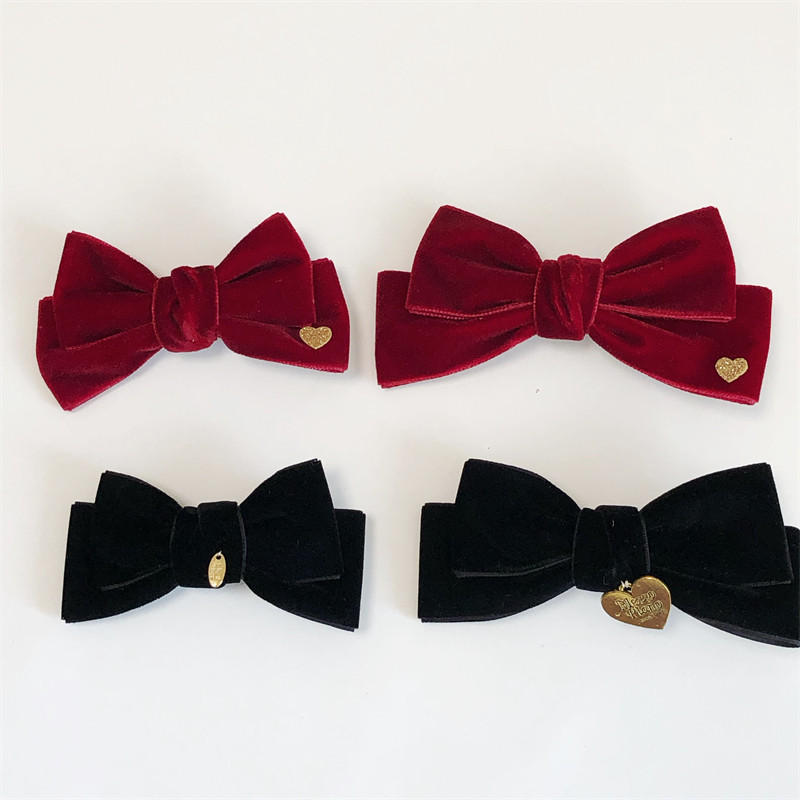 一件包邮秋冬新年款酒红黑色丝绒大蝴蝶结顶夹不锈钢鸭嘴夹发饰,童装/婴儿装/亲子装,发饰,淘宝优惠券,粉丝福利购,淘宝优惠卷