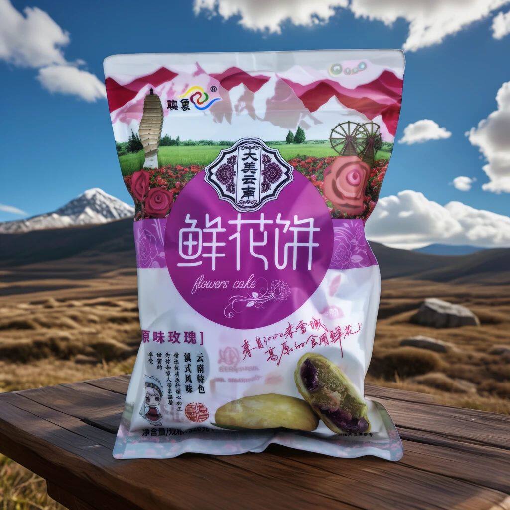 云南特产大理丽江特产鲜花饼玫瑰花饼传统糕点心休闲零食小吃送礼