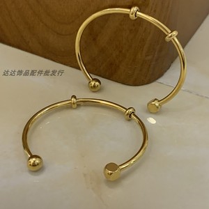 不锈钢钛钢开口金色手镯