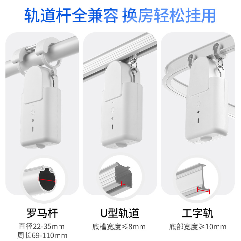 涂鸦电动窗帘伴侣轨道智能全自帘动米机家遥控开合罗马杆电神器-封面