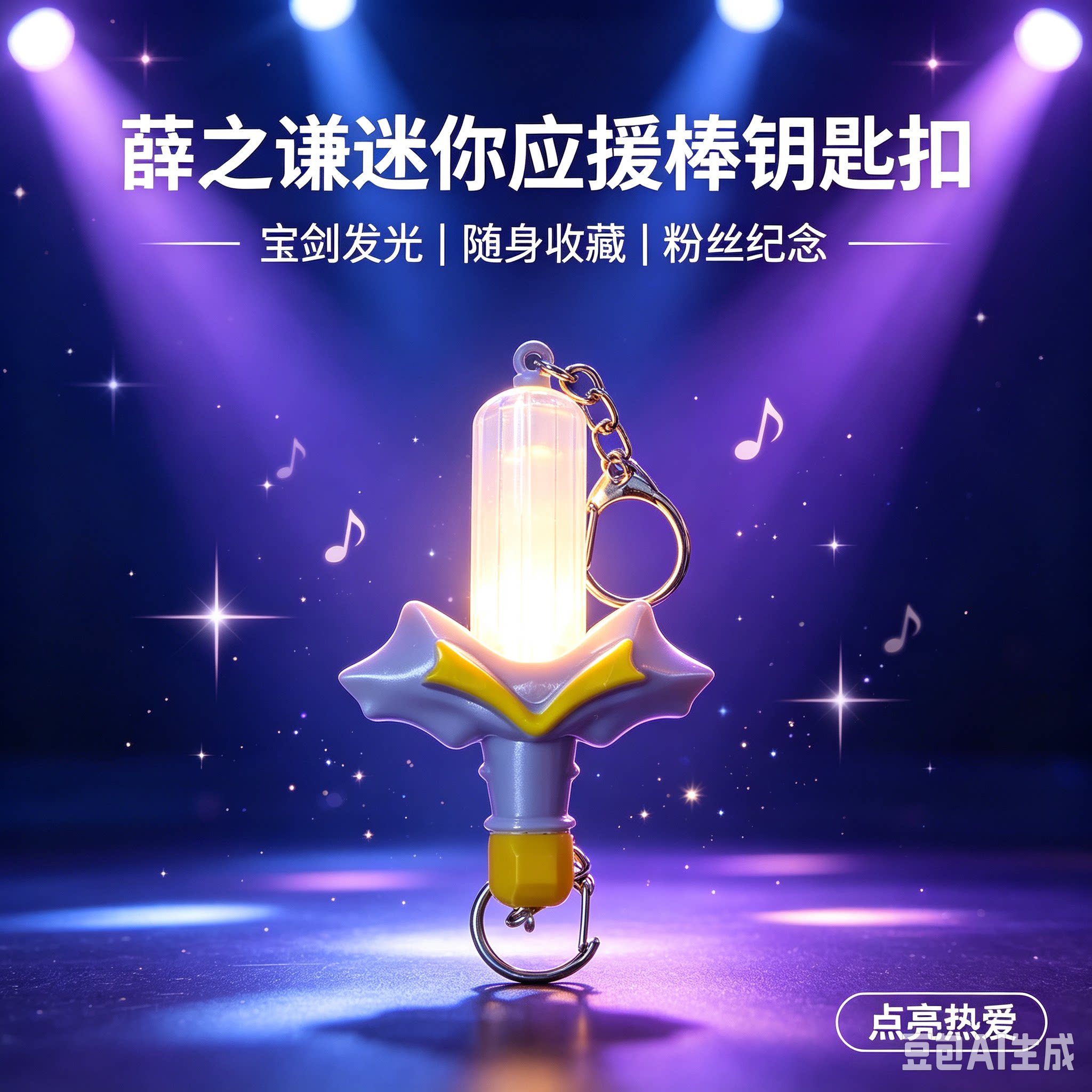 薛之谦周边万兽之王演唱会迷你荧光棒钥匙扣粉丝应援物料礼物图片