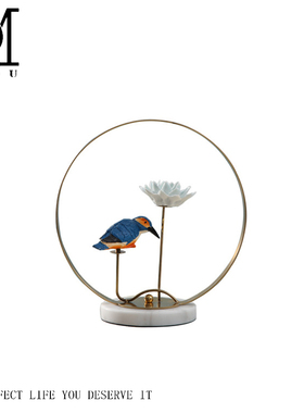 蓝色陶瓷金属客厅柜办公室工艺品