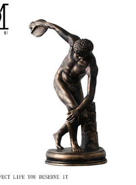 现代简约创意运动员人物雕塑摆件办公室书柜茶几软装搭配家居饰品